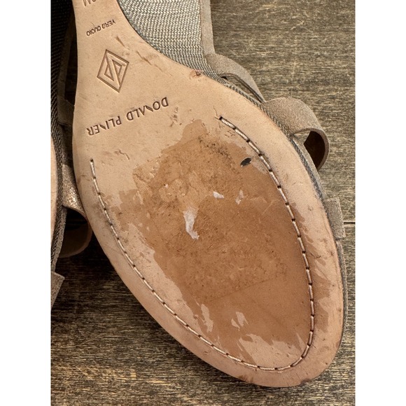 Donald Pliner Trixee Metallic Ankle-Strap Wedge Sandals Size 10 Cocktail Holiday - Picture 10 of 14